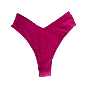 NWT Women’s High-Cut‎ V-Waist Bikini Bottom – Magenta - Small